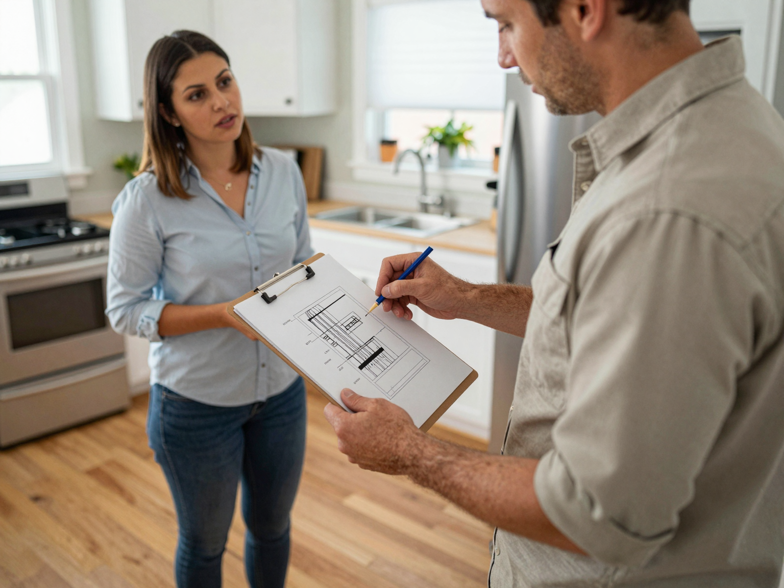 Turner Electric LLC electrician consulting with homeowner